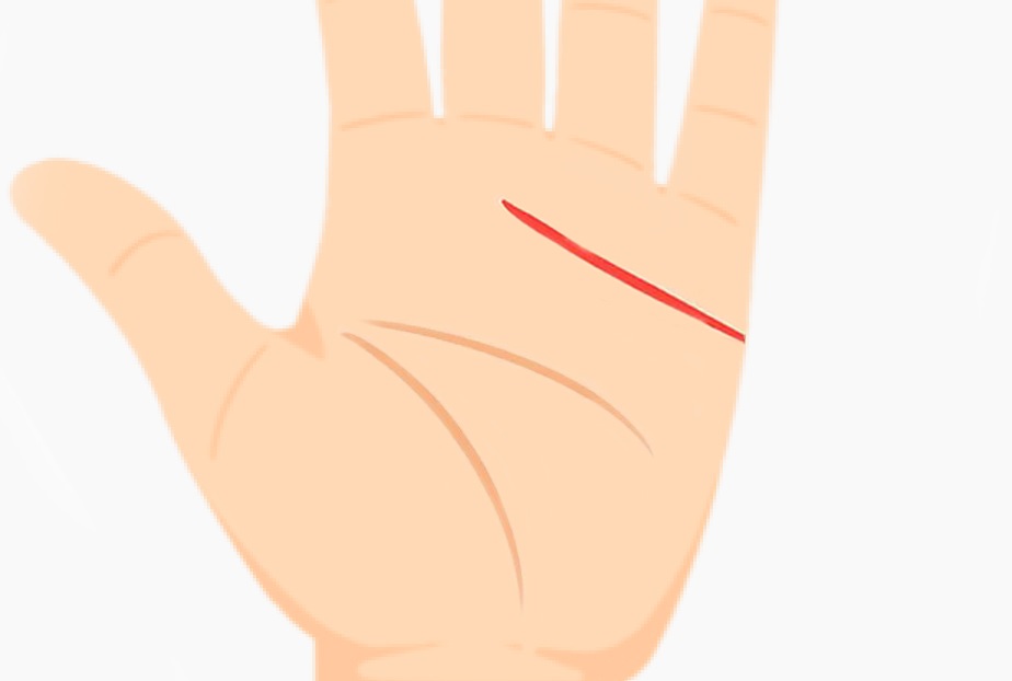Palmistry heart line beginning at the center of the palm symbolizing easy emotional attachment