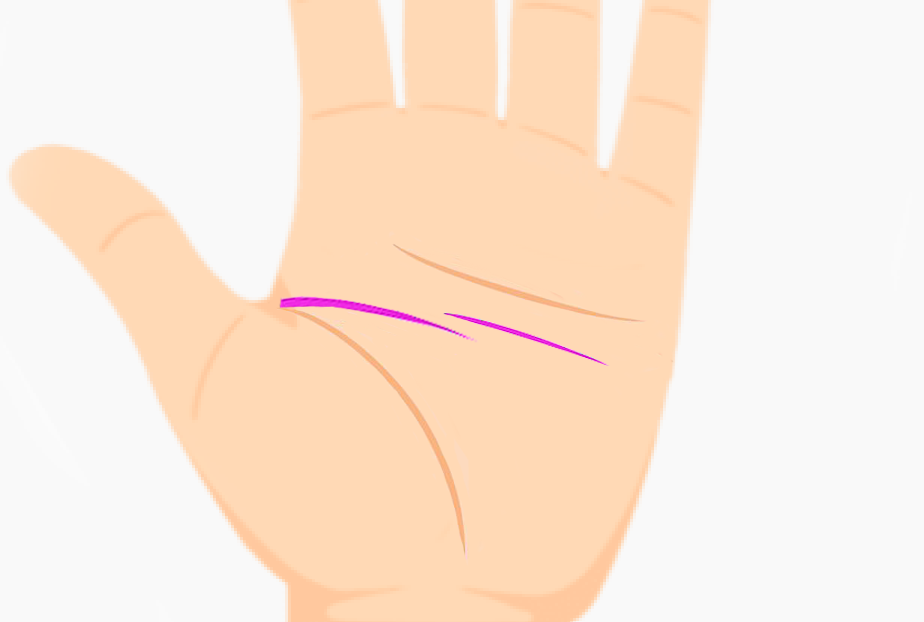 Palmistry illustration showing head line details