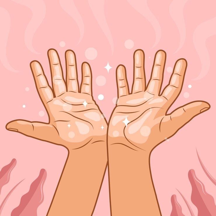 Palmistry hand chart showing palm lines and mounts for beginners